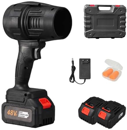Handheld Cordless Leaf Blower, Turbojet Hair Dryer, Lithium Battery Portable Dust Collector, Multi-scene Cleaning Tool, Strong Wind Snow Duster (Black)