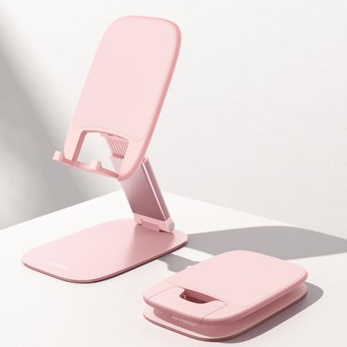 Lamicall Handy Ständer Tisch, Verstellbare Handyhalterung Handyständer | [1,5cm Super Dünn] Faltbarer Handy Halterung Schreibtisch, Tragbarer Handyhalter für iPhone 17 16 15 14, Samsung, Smartphone