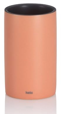 kela Matsi Keramiktasse – Pfirsichrosa, 11 cm, stilvoller Becher für Zahnbürsten und Utensilien im Badezimmer