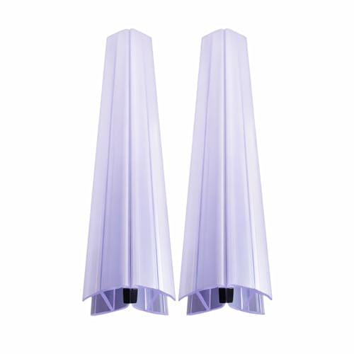 2 Pairs 50 cm Magnetic Shower Door Seal Strip 135° Corner Hard PVC Water Barrier for Frameless Glass Shower (8mm)