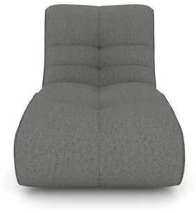 foamnova Skive 03 - Recamiere Modulsofa Chenille in warmem Grey BxHxT 82x87x164 cm – frei kombinierbar