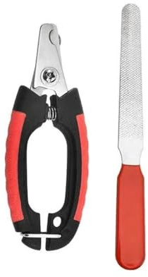 Yunmeryker Nail s with LED Lights for Safe Trimming, Stainless Steel for Dog Grooming, Non Nail s, Built-in Nail File Set, Black and Red