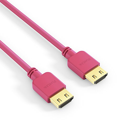 PureLink PI0505-015 High Speed HDMI Verbindungskabel (4K UltraHD (2160p), Ethernet, 18Gbps), 1,50m Magenta