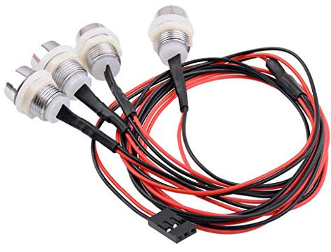 Fenteer 4 LED Licht Set Scheinwerfer Rücklicht für RC Modell Auto, 8mm Durchmesser