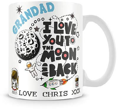 Personalised Fathers Day Themed Grandad I Love You to The Moon and Back 11 oz Custom Mug