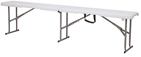 Chiner - Banco Plegable Multiuso 183cm | Polipropileno Alta Densidad, Acero | Fácil Transporte y Almacenamiento | Ideal para Buffets, Fiestas, Banquetes