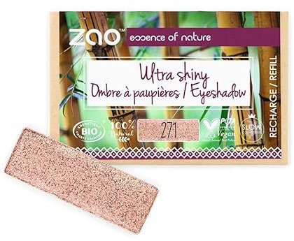 Zao Rectangle Eye Shadow Ultra Shiny Rechteckiger Lidschatten Glänzend Nr.271 Pinkish Copper Refill Nachfüllpackung