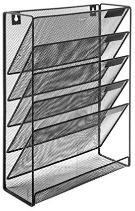 NUOBESTY classeur mural suspendu organisateur 8 porte-lettre en fil métallique avec porte-revues