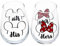 DisneyHis andHers Mickey & Minnie Outline Stemless Glass Set of 2