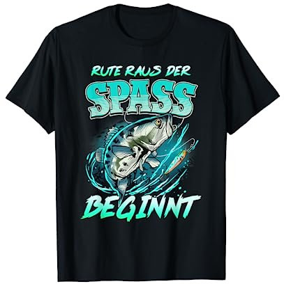 Rute Raus Der Spass Beginnt Angeln Fischen Lustiges Angler T-Shirt