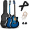 3rd Avenue Pack de guitarra electroacústica con cortadura de tamaño estándar 4/4 para principiantes de 3rd Avenue, afinador integrado y ecualizador, Azul