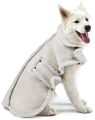 XUANQIFC Dog Winter Jacket, Warm Windproof Dog Sweaters for Small Dogs, Thick Apparelf Fleece Coat for Medium Large Dogs (Large)