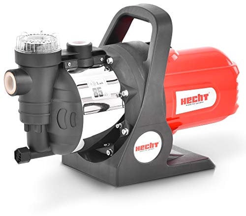 HECHT Kreiselpumpe – leistungsstarke Wasserpumpe mit 1100 Watt (230V), max. 4,5 bar Druck, 4600 l/h Förderleistung, Filter, fördert Wasser in Haus & Garten von Brunnen oder Zisterne - Gartenpumpe