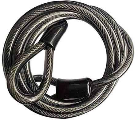 Chain Locks, Bicycle Cable Locks, Safety Cables, Vinyl Braided Steel Wire Sealed Ends with Loops, for Bicycles, Motorcycles, Ships, ladders, Doors, Lawn mowers and Equipment Lock Accessory Kits
