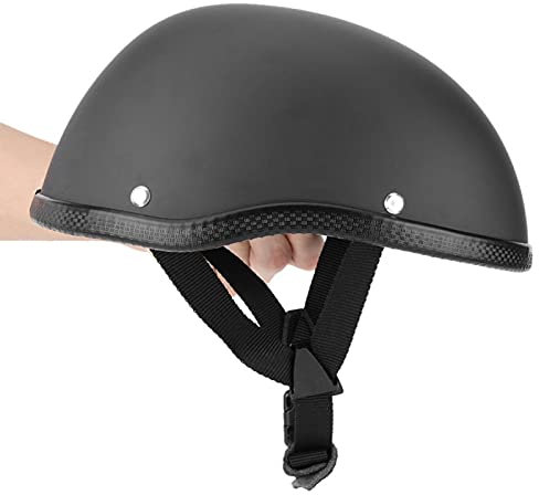 Casco moto retrò, casco mezza faccia,Casco semi-jet per motocicletta,nero opaco,casco moto squisito uomo casco mezza faccia retrò per la maggior parte delle moto