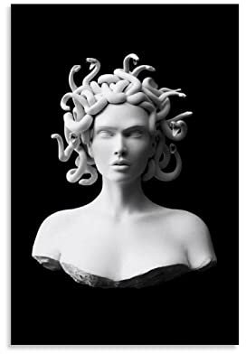 CUQ Skulpturen-Poster, Kunst, ästhetisches Medusa-Poster, Heimdekoration, Wanddekoration, Geschenk, Leinwand, Wandkunst, Schlafzimmer-Malerei, 20 x 30 cm