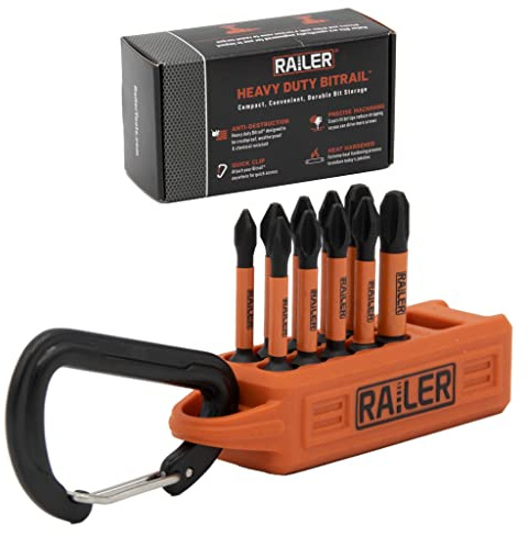 Railer Phillips Screwdriver Magnetizer Bit Set - Premium S2 Steel 2 Inch Phillips Impact Driver 10-Piece Bit Set with A Magnetizer Bit Holder & Carabiner