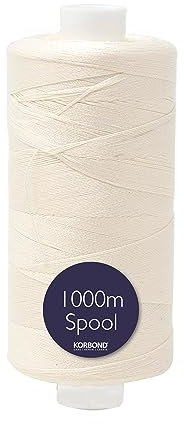 Korbond Nähgarn, 1000 m, Polyester, beschichtet, cremefarben, zum Nähen, Nähen und Quilten