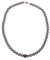 Leslii Damen-Kette Perlen-Collier kurze Perlen-Kette Glitzer Strass-Kugel Magnet-Verschluss (Grau)