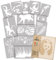 NAKLEO Schablonen Malen für Kinderzimmer, 14 Stück Set 9x12 bis 23x34cm Dschungel Tiere, Wiederverwendbare Kunststoff Malvorlage Raumdekoration, Basteln DIY Wand Möbel Papier Stoff