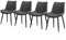 TUKAILAI Esszimmerstühle Kunstleder, Küchenstühle 4er Set mit Rückenlehne Metallbeine, Ergonomischer Polsterstuhl, Moderne esstisch stühle für Küche Esszimmer Wohnzimmer, bis 150kg, Grau