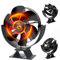 Ventilador de quemador de troncos, ventilador de estufa de madera de 6 aspas, ventilador de chimenea con rotación de 180° hacia arriba y hacia abajo, motores silenciosos, gas, pellets y troncos