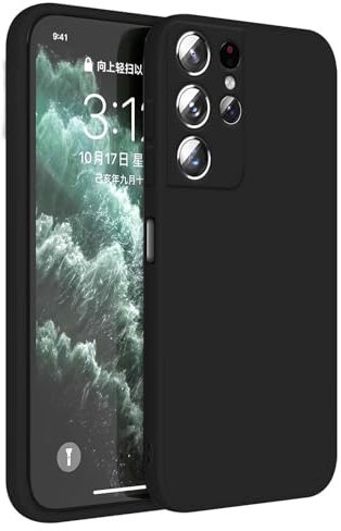 Topme Coque pour Samsung Galaxy S21 Ultra (6.8 inches) Etui Housse, Protecteur de Peau en Silicone TPU - Le Noir