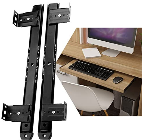 whalebee Tastaturauszug Montagewinkel Teleskopschienen 2 Stück 35cm Schubladenschienen Höhenverstellbare - Drawer Slides Laufschienen Für Schubladen DIY Möbel Schubladen Für Schreibtische, Schränke