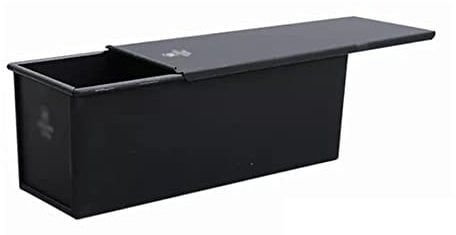 AEGIFT Non-Stick Long Loaf Tin Bread Pan with Lid 900g, Aluminum Pullman Loaf Pan Toast Bakeware Black
