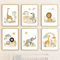 CPGG Kinderdrucke 6 Stück Löwe Elefant Giraffe Zebra Hakuna Matata Zitat Wandkunst Leinwand Gemälde Nordische Poster und Drucke Wandbilder Kinderzimmer Dekoration 20 * 30cm (ohne Rahmen)