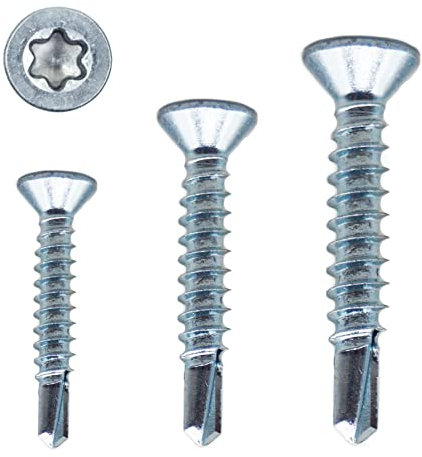 Generisch Bohrschrauben Ø 2,9-6,3 Stahl verzinkt 7504 P selbstschneidend Senkkopf Torx (100, 4,8 x 38 mm)