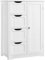 Yaheetech Meuble Rangement, Armoire avec 4 Tiroirs/1 Porte/Etagère Réglable pour Salle de Bain/Salon/Cuisine/Chambre/Toilette 66 × 35 × 90 cm/Blanc