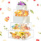 Sintuff Tortenständer aus Acryl, quadratisch, 3 Etagen, transparent, befüllbar, mit LED-Lichterkette, Cupcake-Ständer mit Deckel, für Hochzeit, Geburtstag, Party, Tisch, Desserts (15,2 cm, 20,3 cm,