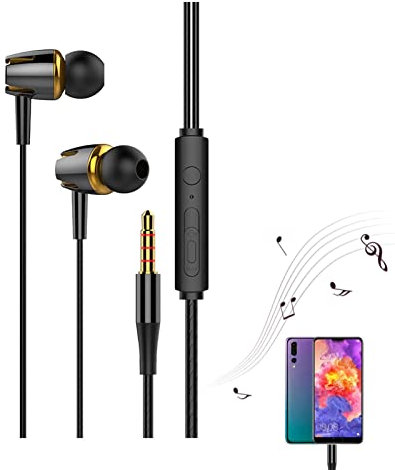 Kirdume Écouteurs filaires - Casque Filaire à Double diaphragme sans Bruit Surround,Son Surround, Chapeau en Silicone, expérience immersive, Lueur dans Le Noir, appareils Jack 3,5 mm, Tablette