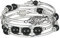 FULU AUTUMN Damen Boho Armband mit Mehrschichtiges Perlen Silber Wickelarmband Modeschmuck Geschenke zum Geburtstag und Muttertag für Frauen(17-Black)
