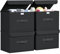 DIMJ 4 Stück Aufbewahrungsboxen mit Deckel, Faltbare Aufbewahrungskiste mit Griff, Aufbewahrungskorb Stoff, Ordnungsboxen Kleiderschrank Organizer, Faltbox für Kleidung, Schwarz