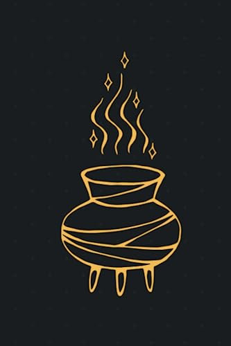 Notebook: Witchcraft Cauldron - 6x9 - Flat Styled Black- blank lined Notebook/ Jornal: Daily notes