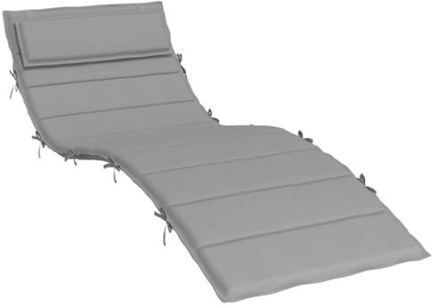 vidaXL Sonnenliegen Auflage, Liegenauflage Outdoor, Polster Auflage für Gartenliege Liegestuhl, Polsterauflage, Grau 180x60x4cm Oxford-Gewebe