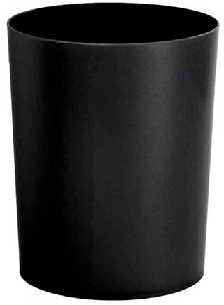 PROREGAL Runder feuerfester Papierkorb & Abfallsammler aus Kunststoff | 13 Liter, HxØ 29,5x23,5cm | Schwarz