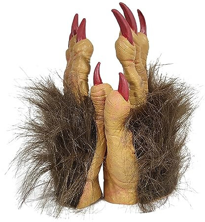 Rifuli # Halloween warmes Kostüm Tiertext Open Finger Cosplay (Khaki, One Size)