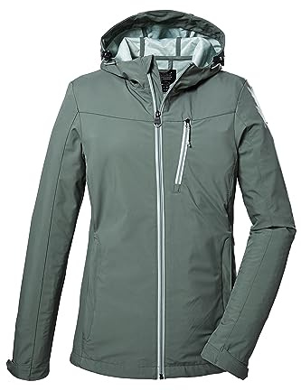 killtec Damen Softshelljacke/Outdoorjacke mit Kapuze KOS 89 WMN SFTSHLL JCKT, pale green, 40, 39138-000