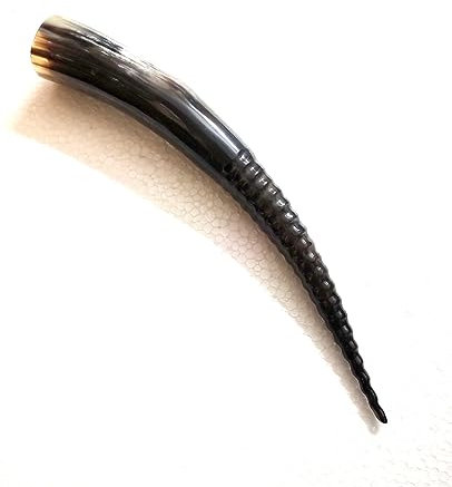 Ganga Nautical Wikinger Trinkhorn mit Ständer Viking Vibes by Loop | Wolf Gravur Wikinger Horn Bierkrug