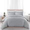 My home store Grey Super King Duvet Cover Set - 100% Cotton Hotel Quality Stripe Quilt Cover Bedding Sets with 2 Pillowcases - Hypoallergenic Button Closure Soft Breathable Bed Covers