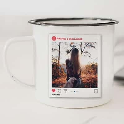 CADEAUX.COM - Mug émaillé personnalisé photo - Instagram