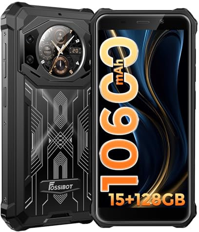FOSSiBOT F101 Pro Rugged Smartphone Unlocked, Dual Screen 10600mAh Battery 15+128GB Storage MTK8788 Octa-cora Processor 24MP+8MP+5MP Camera 5.45” HD+ Screen Android 13 IP68/IP69K 4G Dual SIM NFC OTG