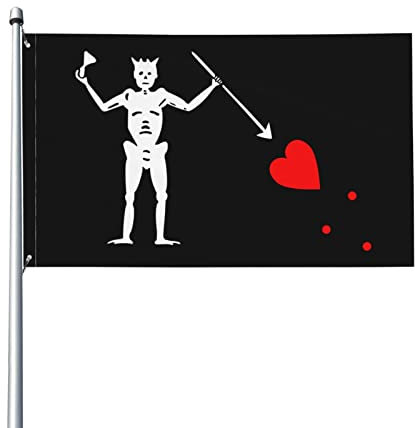 Bandera De Balcón Bandera Pirata Barbanegra Bandera De Jardín Duradera Exterior Bandera Color Vivo Bandera De Exterior Para Casa Balcón Puerta 90x150 cm