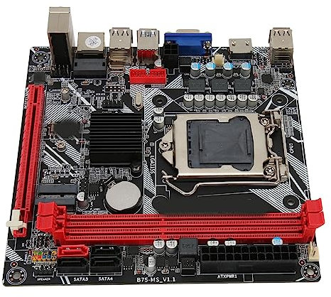 Placa Base B75 MS, Reemplazo WiFi M.2 Placa Base B75 MS LGA 1155 SATA2.0 Compatible con Memoria DDR3 para Oficina