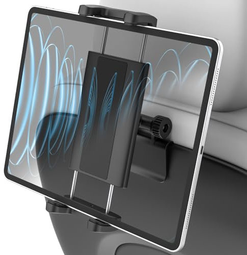 Kolasels Tesla Tablet Halterung Rücksitz, Tesla Kopfstütze Tablet Halterung für Model 3/Y, 360° Drehbar Tesla Model 3 Tablet Halterung für iPad Pro Air Mini, Galaxy, Fire, Switch, Handys, 4–12.9“