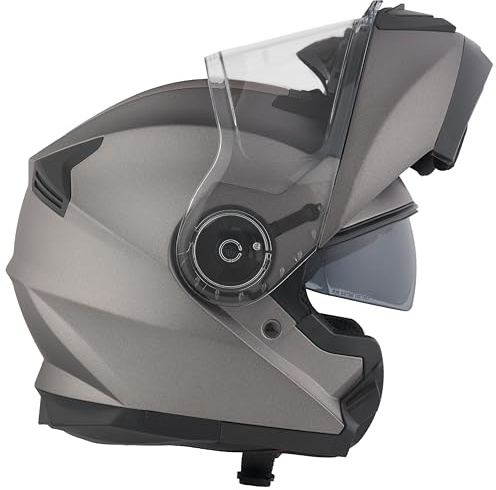 BHR Klapphelm Motorrad 836 FLIP-UP, Doppelvisier | Zulassung ECE 22.06, Integralhelm mit Sonnenblende, doppeltem kratzfestem Visier und mikrometrischem Auslöser