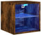 vidaXL Meuble TV Mural avec Lumières LED, Armoire de Télévision Suspendue avec Étagère, Meuble Télé Flottant, Moderne, Chêne Fumé Bois d'Ingénierie
